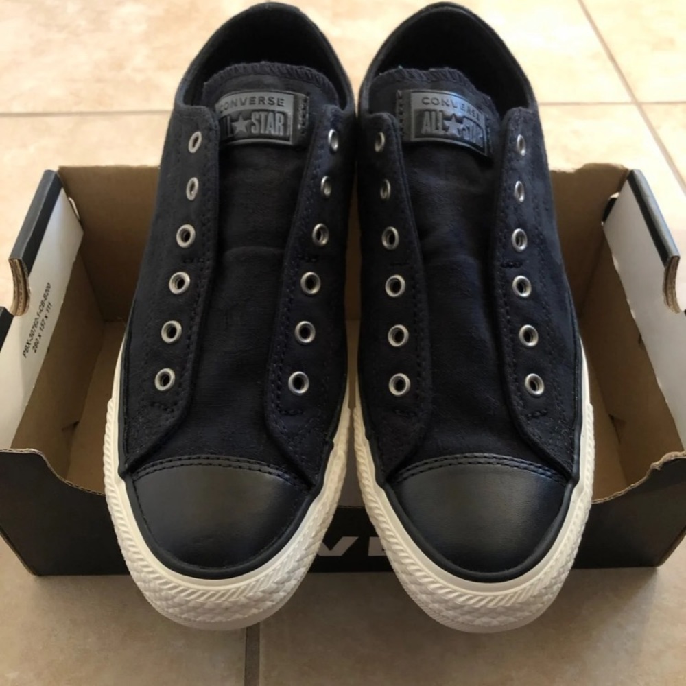 Black Slip On No Lace Converse
